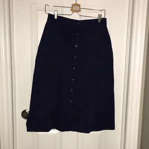 Vintage Navy Blue Midi Skirt
